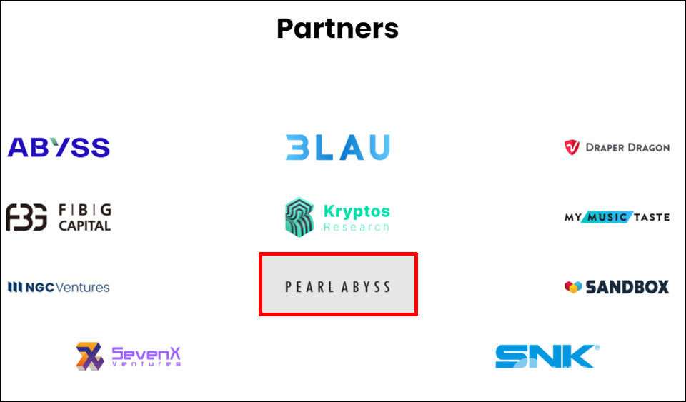 디파인 투자자 리스트에 이름을 올린 펄어비스 / 이미지=디파인 홈페이지 갈무리