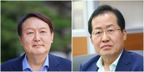 국민의힘 대권 주자 홍준표 의원의 지지율이 상승세다. (사진= 각 후보 페이스북)