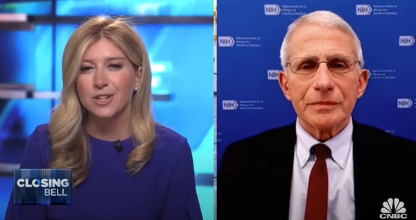 ▲앤소니 파우치 소장이 CNBC와 인터뷰를 진행했다. / 사진=CNBC NEWS 유튜브 캡처