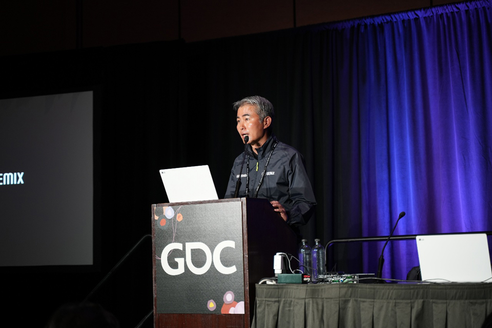 지난 3월 장현국 위메이드 대표가 GDC(Game Developers Conference) 써밋에서 발표를 하고 있다. / 사진=위메이드