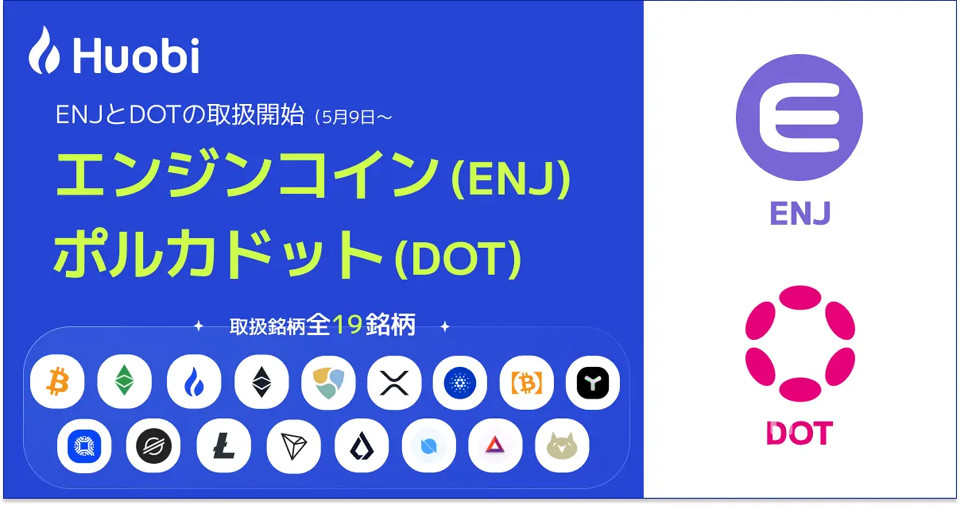 오는 11일부터 후오비 재팬은 폴카닷과 엔진코인을 판매소 리스트에 등록한다. / 자료=후오비 재팬