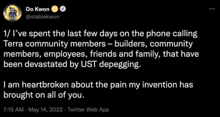 사진=권도형 대표 트위터 캡쳐