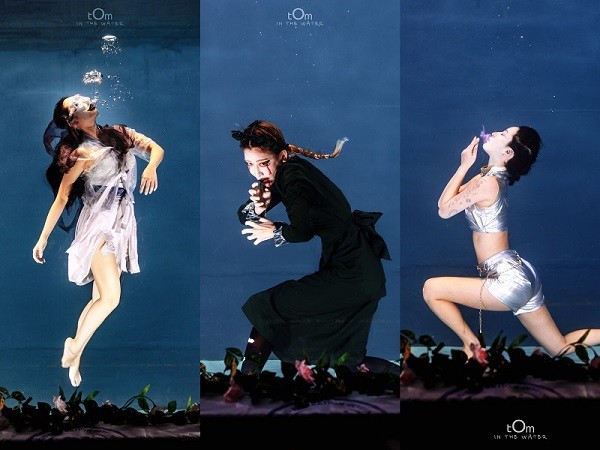 ▲사진: 언더워터 댄스 수상자 왼쪽부터 2위 민다은, 1위 코다테 마호, 3위 이가화