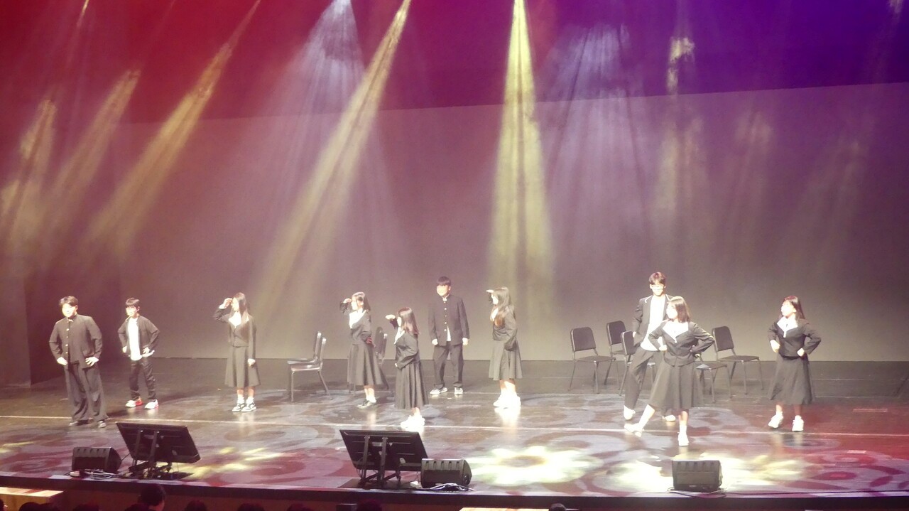 청소년 뮤지컬 스쿨의 중간 공연 모습 [사진=양상현 기자]